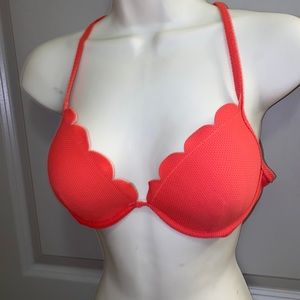 Shade and Shore Coral Pink Bikini Top, 34B